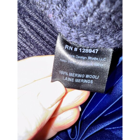 Nili Lotan Navy Blue Andrina Cable knit Sweater - Size S - Picture 5 of 6